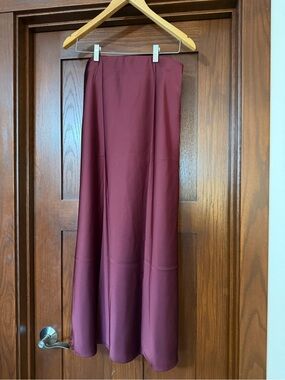 Elegant Burgundy Maxi Skirt - Sleek Straight Silhouette